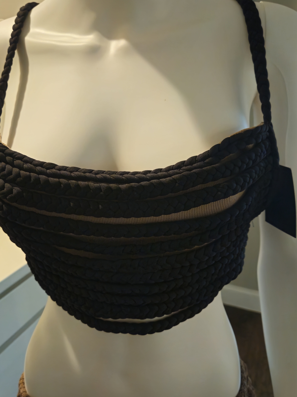 JLUXLABEL Black Braided Crop Top